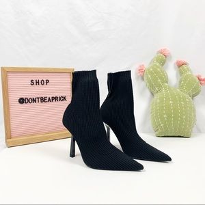 New Zara Elastic Heeled Booties (Sz: 8)